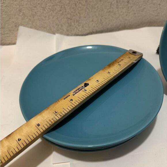6 Ikea of Sweden 15199 Stoneware Salad Lunch Plate Fargrik 8.25” Turquoise Blue - Picture 5 of 7